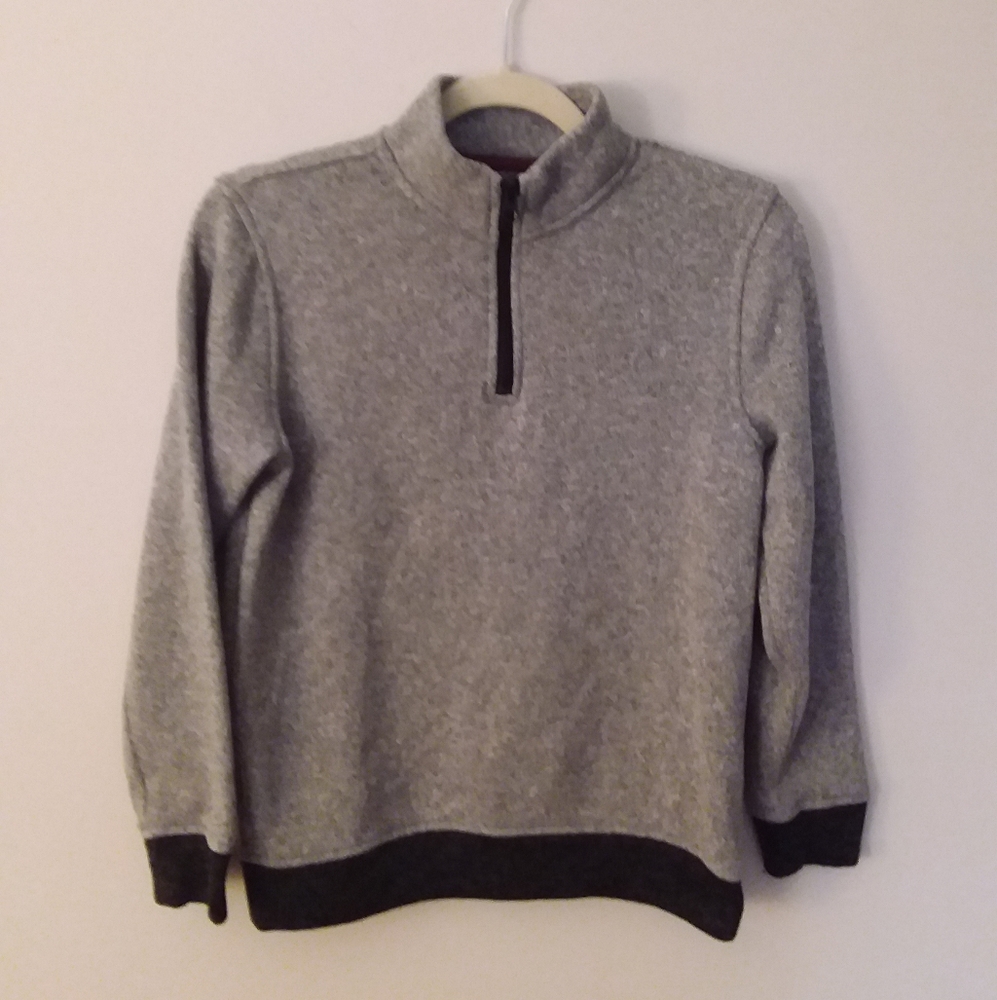 4/$20 Boy's Grey Sweater Old Navy with Mock Turtleneck and Front Zipper